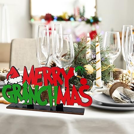 Merry Grinchmas Table Decoration Signs