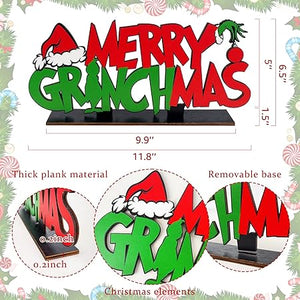 Merry Grinchmas Table Decoration Signs